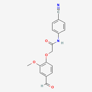 molecular formula C17H14N2O4 B4135407 N-(4-cyanophenyl)-2-(4-formyl-2-methoxyphenoxy)acetamide 