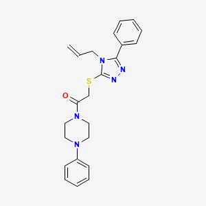 molecular formula C23H25N5OS B4135408 1-{[(4-allyl-5-phenyl-4H-1,2,4-triazol-3-yl)thio]acetyl}-4-phenylpiperazine 
