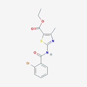 molecular formula C14H13BrN2O3S B413541 Ethyl 2-[(2-bromobenzoyl)amino]-4-methyl-1,3-thiazole-5-carboxylate 