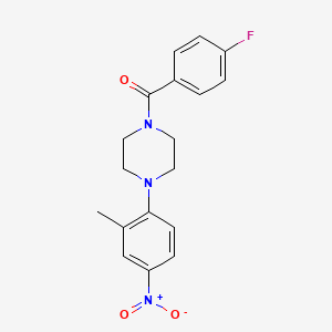 molecular formula C18H18FN3O3 B4135412 1-(4-fluorobenzoyl)-4-(2-methyl-4-nitrophenyl)piperazine 