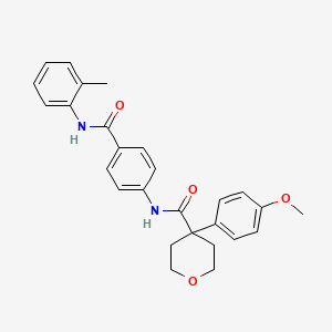 molecular formula C27H28N2O4 B4135426 4-(4-methoxyphenyl)-N-(4-{[(2-methylphenyl)amino]carbonyl}phenyl)tetrahydro-2H-pyran-4-carboxamide 