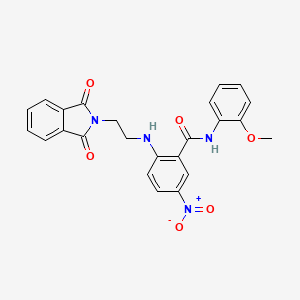 molecular formula C24H20N4O6 B4135429 2-{[2-(1,3-dioxo-1,3-dihydro-2H-isoindol-2-yl)ethyl]amino}-N-(2-methoxyphenyl)-5-nitrobenzamide 