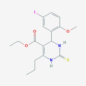 molecular formula C17H21IN2O3S B4135430 ethyl 4-(5-iodo-2-methoxyphenyl)-6-propyl-2-thioxo-1,2,3,4-tetrahydro-5-pyrimidinecarboxylate 