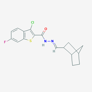 molecular formula C17H16ClFN2OS B413544 N'-(bicyclo[2.2.1]hept-2-ylmethylene)-3-chloro-6-fluoro-1-benzothiophene-2-carbohydrazide 