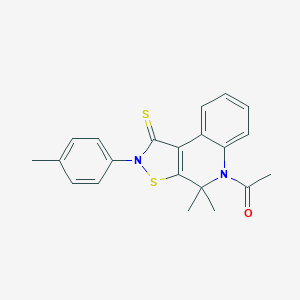 molecular formula C21H20N2OS2 B413545 5-acetyl-4,4-dimethyl-2-(4-methylphenyl)-4,5-dihydroisothiazolo[5,4-c]quinoline-1(2H)-thione CAS No. 327170-79-6