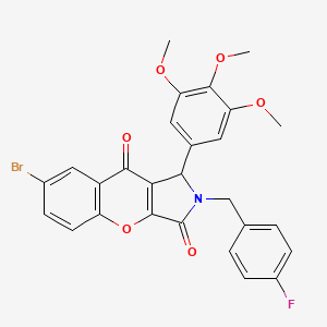 molecular formula C27H21BrFNO6 B4135453 7-bromo-2-(4-fluorobenzyl)-1-(3,4,5-trimethoxyphenyl)-1,2-dihydrochromeno[2,3-c]pyrrole-3,9-dione 