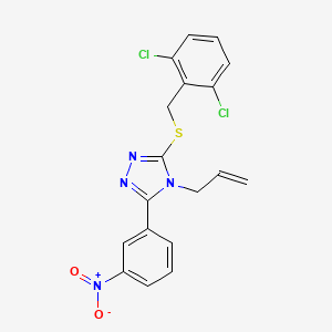molecular formula C18H14Cl2N4O2S B4135454 4-allyl-3-[(2,6-dichlorobenzyl)thio]-5-(3-nitrophenyl)-4H-1,2,4-triazole 