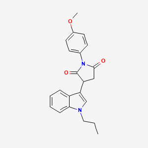 molecular formula C22H22N2O3 B4135465 1-(4-methoxyphenyl)-3-(1-propyl-1H-indol-3-yl)-2,5-pyrrolidinedione 