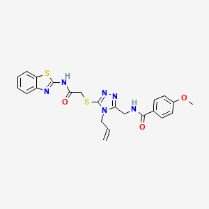 molecular formula C23H22N6O3S2 B4135494 N-[(4-allyl-5-{[2-(1,3-benzothiazol-2-ylamino)-2-oxoethyl]thio}-4H-1,2,4-triazol-3-yl)methyl]-4-methoxybenzamide 