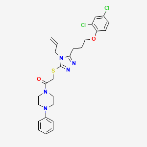 molecular formula C26H29Cl2N5O2S B4135502 1-[({4-allyl-5-[3-(2,4-dichlorophenoxy)propyl]-4H-1,2,4-triazol-3-yl}thio)acetyl]-4-phenylpiperazine 
