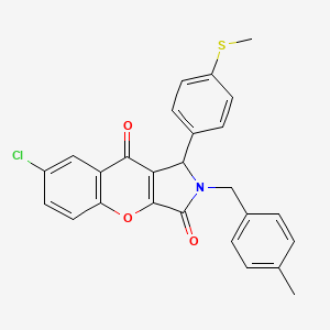 molecular formula C26H20ClNO3S B4135506 7-chloro-2-(4-methylbenzyl)-1-[4-(methylthio)phenyl]-1,2-dihydrochromeno[2,3-c]pyrrole-3,9-dione 
