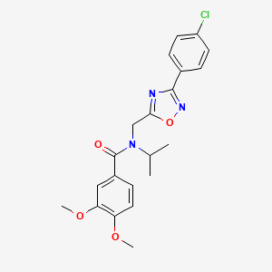 molecular formula C21H22ClN3O4 B4135513 N-{[3-(4-chlorophenyl)-1,2,4-oxadiazol-5-yl]methyl}-N-isopropyl-3,4-dimethoxybenzamide 