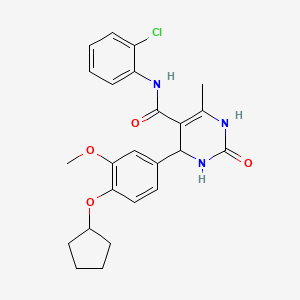 molecular formula C24H26ClN3O4 B4135514 N-(2-chlorophenyl)-4-[4-(cyclopentyloxy)-3-methoxyphenyl]-6-methyl-2-oxo-1,2,3,4-tetrahydro-5-pyrimidinecarboxamide 