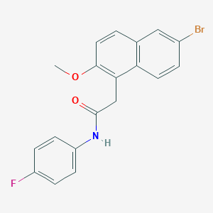 molecular formula C19H15BrFNO2 B4135526 2-(6-bromo-2-methoxy-1-naphthyl)-N-(4-fluorophenyl)acetamide 
