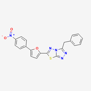 molecular formula C20H13N5O3S B4135527 3-benzyl-6-[5-(4-nitrophenyl)-2-furyl][1,2,4]triazolo[3,4-b][1,3,4]thiadiazole 