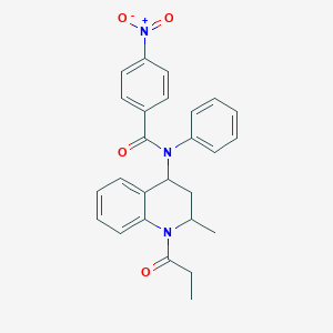 4-nitro-N-(2-methyl-1-propionyl-1,2,3,4-tetrahydro-4-quinolinyl)-N-phenylbenzamide