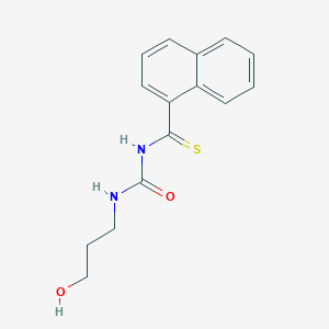 molecular formula C15H16N2O2S B4135534 N-{[(3-hydroxypropyl)amino]carbonyl}-1-naphthalenecarbothioamide 