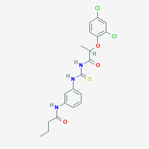 N-{3-[({[2-(2,4-dichlorophenoxy)propanoyl]amino}carbonothioyl)amino]phenyl}butanamide