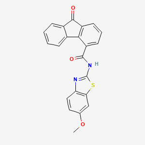 molecular formula C22H14N2O3S B4135556 N-(6-methoxy-1,3-benzothiazol-2-yl)-9-oxo-9H-fluorene-4-carboxamide 