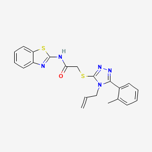 molecular formula C21H19N5OS2 B4135583 2-{[4-allyl-5-(2-methylphenyl)-4H-1,2,4-triazol-3-yl]thio}-N-1,3-benzothiazol-2-ylacetamide 