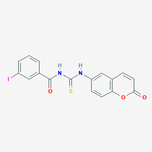 molecular formula C17H11IN2O3S B4135590 3-iodo-N-{[(2-oxo-2H-chromen-6-yl)amino]carbonothioyl}benzamide 