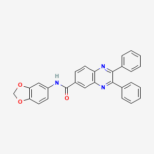 molecular formula C28H19N3O3 B4135595 N-1,3-benzodioxol-5-yl-2,3-diphenyl-6-quinoxalinecarboxamide 