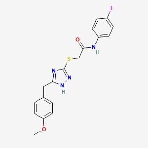 molecular formula C18H17IN4O2S B4135604 N-(4-iodophenyl)-2-{[5-(4-methoxybenzyl)-4H-1,2,4-triazol-3-yl]thio}acetamide 