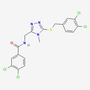 molecular formula C18H14Cl4N4OS B4135609 3,4-dichloro-N-({5-[(3,4-dichlorobenzyl)thio]-4-methyl-4H-1,2,4-triazol-3-yl}methyl)benzamide 