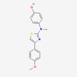 molecular formula C17H16N2O2S B4135621 4-[[4-(4-methoxyphenyl)-1,3-thiazol-2-yl](methyl)amino]phenol 