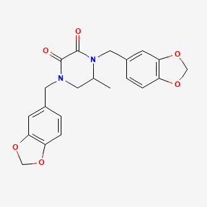 molecular formula C21H20N2O6 B4135650 1,4-bis(1,3-benzodioxol-5-ylmethyl)-5-methyl-2,3-piperazinedione 