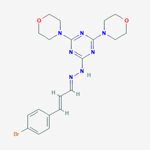 molecular formula C20H24BrN7O2 B413566 3-(4-Bromophenyl)acrylaldehyde [4,6-di(4-morpholinyl)-1,3,5-triazin-2-yl]hydrazone 