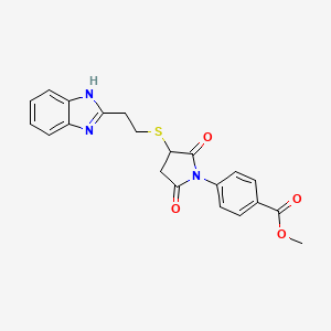 molecular formula C21H19N3O4S B4135667 methyl 4-(3-{[2-(1H-benzimidazol-2-yl)ethyl]thio}-2,5-dioxo-1-pyrrolidinyl)benzoate 