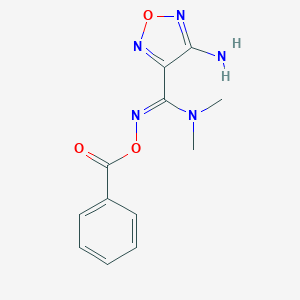 molecular formula C12H13N5O3 B413567 4-amino-N'-(benzoyloxy)-N,N-dimethyl-1,2,5-oxadiazole-3-carboximidamide 