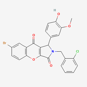 molecular formula C25H17BrClNO5 B4135676 7-bromo-2-(2-chlorobenzyl)-1-(4-hydroxy-3-methoxyphenyl)-1,2-dihydrochromeno[2,3-c]pyrrole-3,9-dione 