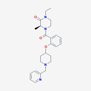 molecular formula C25H32N4O3 B4135681 (3S*)-1-ethyl-3-methyl-4-(2-{[1-(2-pyridinylmethyl)-4-piperidinyl]oxy}benzoyl)-2-piperazinone 