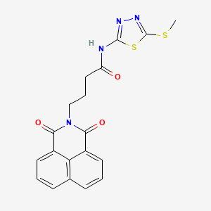 molecular formula C19H16N4O3S2 B4135688 4-(1,3-dioxo-1H-benzo[de]isoquinolin-2(3H)-yl)-N-[5-(methylthio)-1,3,4-thiadiazol-2-yl]butanamide 
