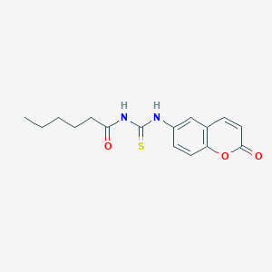 molecular formula C16H18N2O3S B4135689 N-{[(2-oxo-2H-chromen-6-yl)amino]carbonothioyl}hexanamide 