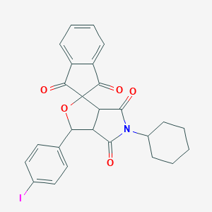 5-cyclohexyl-3-(4-iodophenyl)-3a,6a-dihydrospiro[furo[3,4-c]pyrrole-1,2'-indene]-1',3',4,6(3H,5H)-tetrone