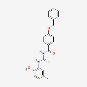 molecular formula C22H20N2O3S B4135695 4-(benzyloxy)-N-{[(2-hydroxy-5-methylphenyl)amino]carbonothioyl}benzamide 