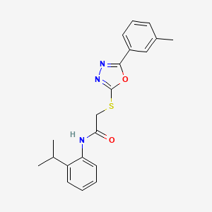 molecular formula C20H21N3O2S B4135700 N-(2-isopropylphenyl)-2-{[5-(3-methylphenyl)-1,3,4-oxadiazol-2-yl]thio}acetamide 
