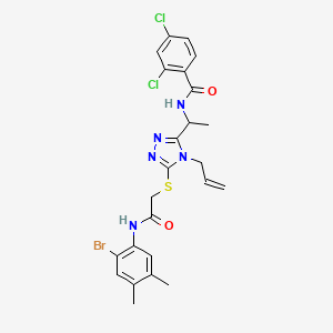 molecular formula C24H24BrCl2N5O2S B4135706 N-{1-[4-allyl-5-({2-[(2-bromo-4,5-dimethylphenyl)amino]-2-oxoethyl}thio)-4H-1,2,4-triazol-3-yl]ethyl}-2,4-dichlorobenzamide 