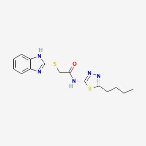 molecular formula C15H17N5OS2 B4135707 2-(1H-benzimidazol-2-ylthio)-N-(5-butyl-1,3,4-thiadiazol-2-yl)acetamide 