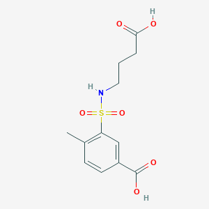 molecular formula C12H15NO6S B4135716 3-{[(3-carboxypropyl)amino]sulfonyl}-4-methylbenzoic acid 
