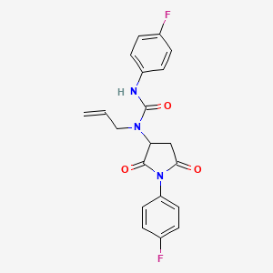 molecular formula C20H17F2N3O3 B4135723 N-allyl-N'-(4-fluorophenyl)-N-[1-(4-fluorophenyl)-2,5-dioxo-3-pyrrolidinyl]urea 