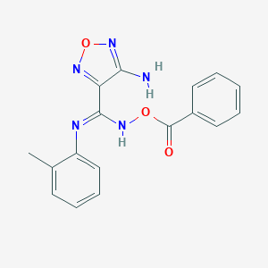 molecular formula C17H15N5O3 B413574 4-amino-N'-(benzoyloxy)-N-(2-methylphenyl)-1,2,5-oxadiazole-3-carboximidamide 