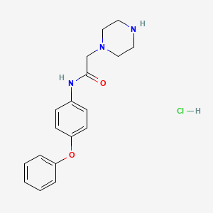 molecular formula C18H22ClN3O2 B4135740 N-(4-phenoxyphenyl)-2-(1-piperazinyl)acetamide hydrochloride 