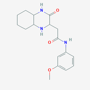 molecular formula C17H23N3O3 B4135751 N-(3-methoxyphenyl)-2-(3-oxodecahydro-2-quinoxalinyl)acetamide 