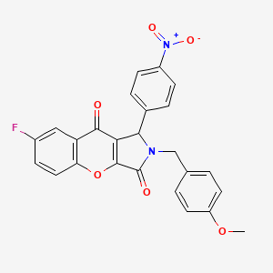 molecular formula C25H17FN2O6 B4135759 7-fluoro-2-(4-methoxybenzyl)-1-(4-nitrophenyl)-1,2-dihydrochromeno[2,3-c]pyrrole-3,9-dione 