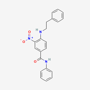 molecular formula C21H19N3O3 B4135779 3-nitro-N-phenyl-4-[(2-phenylethyl)amino]benzamide 