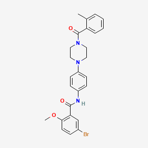 molecular formula C26H26BrN3O3 B4135780 5-bromo-2-methoxy-N-{4-[4-(2-methylbenzoyl)-1-piperazinyl]phenyl}benzamide 